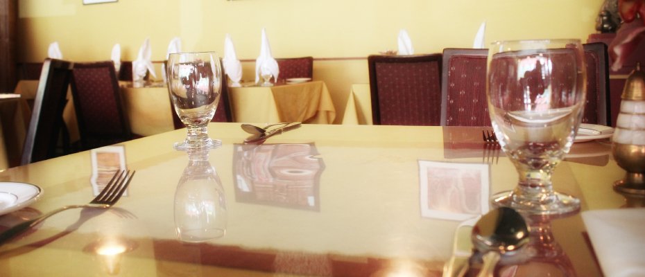 table with glasses